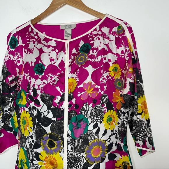 Helios & Luna Silk Floral Tunic Top Blouse Size 6 - Picture 8 of 16